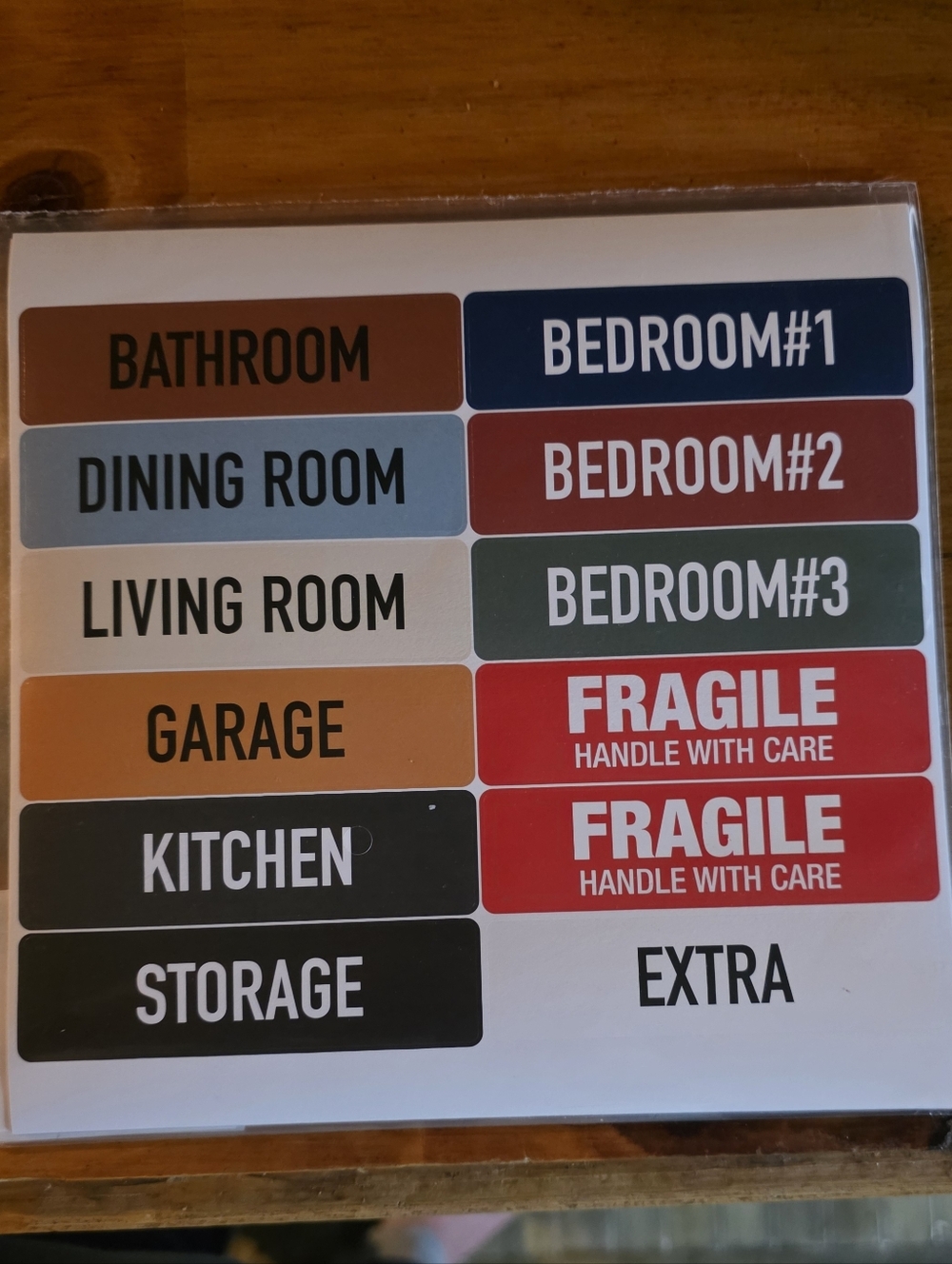 Assorted Moving/Label Stickers — Multicolor Home Room Labels 5 SHEETS !